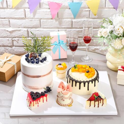 10 Pack 18.5 x 26 Inch Full Sheet Rectangle Cake Drum Board 1/2 Inch Thick Rectangular Cake Board Greaseproof Foil Corrugated Base for Desserts Display, Silver in Saudi Arabia