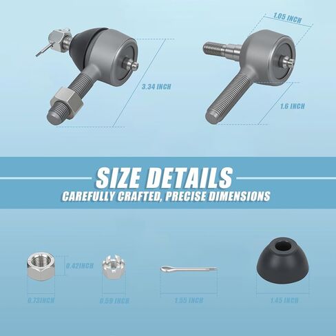 Club Car DS Parts Tie end ، 3pcs ball coint kit kit incsories explication on driver and passenger side fits 1976-2008 Club Car DS Gas & Electric OEM Part # 7539 7540 in Kuwait
