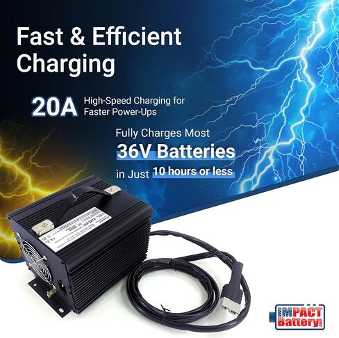 36 Volt Battery Charger - High-Performance 36V Battery Charger for Floor Scrubbers & Golf Carts Using SB50 Grey Connector, for 36v Golf Cart - Model JAC2036H-SB50 Grey in Kuwait