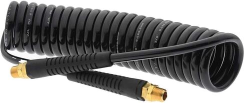 PRO SOURCE Coiled Self-Storing Polyurethane Air Hose: 10 feet, 1/4" ID, 1/4" MNPT, 120 Max psi in Kuwait