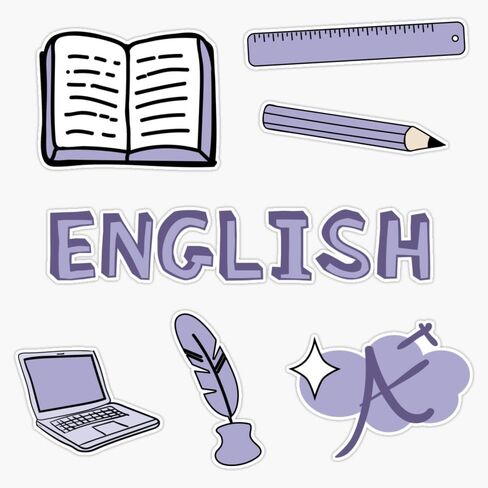 Light Purple English School School Pack Sticker Vinyl مقاومة للماء ملصق ملصق سيارة ملصق للكمبيوتر. in Kuwait