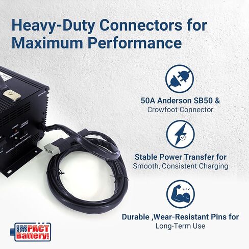 36 Volt Battery Charger - High-Performance 36V Battery Charger for Floor Scrubbers & Golf Carts Using SB50 Grey Connector, for 36v Golf Cart - Model JAC2036H-SB50 Grey in Kuwait