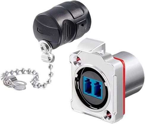 BD24 Fiber Optic Industrial Connector IP68 Metal Aviation Room Room Network LC Fiber Optic Docking Connector (Metal Base 201 Stainless Steel) in Kuwait