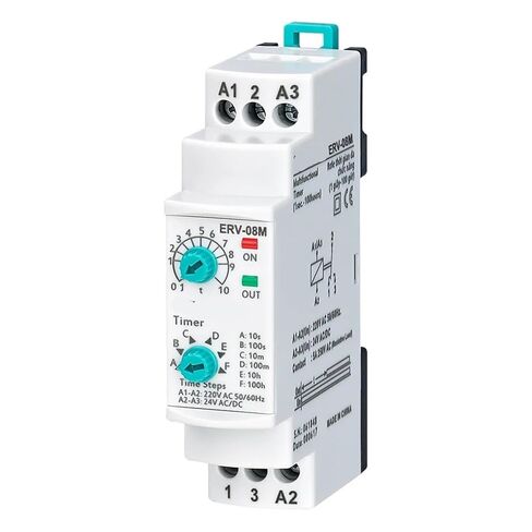 ERV-08M Off Delay Multifunctional Time Relay Electronic Adjustable (0,1sec. - 100 Hours.) 1Pcs(150-260VAC 24VDC) in Kuwait