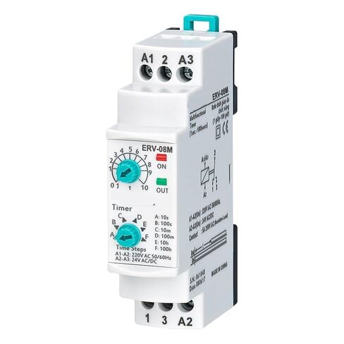 ERV-08M Off Delay Multifunctional Time Relay Electronic Adjustable (0,1sec. - 100 Hours.) 1Pcs(150-260VAC 24VDC) in Kuwait