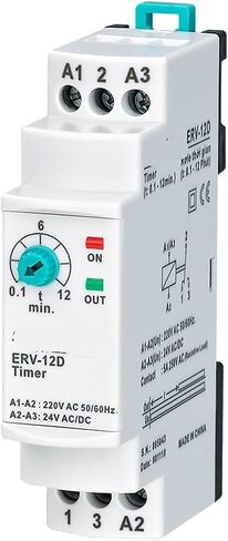 ERV-12D On Delay Time Relay Electronic Adjustable (0.1-12min.) 1Pcs(110VAC 24VDC) in Saudi Arabia