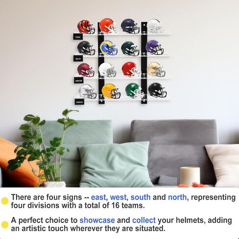 Mini Football Helmet Display Racks Wall Mount Pocket Helmet Storage Acrylic Clear Baseball Stand Display Rack Ideal Gift for Sports Enthusiast, 11.81 x 9.84 x 3.15 Inches in Saudi Arabia