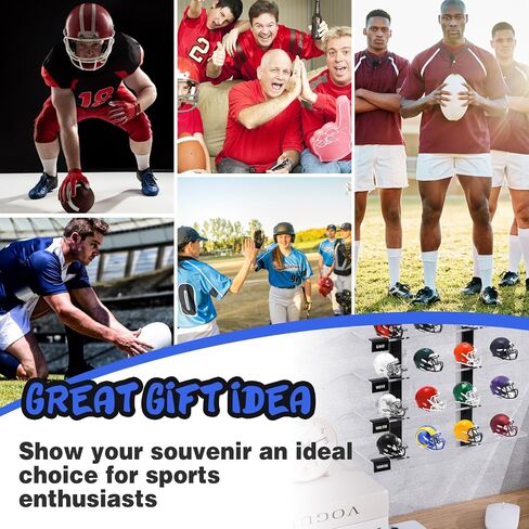 Mini Football Helmet Display Racks Wall Mount Pocket Helmet Storage Acrylic Clear Baseball Stand Display Rack Ideal Gift for Sports Enthusiast, 11.81 x 9.84 x 3.15 Inches in Saudi Arabia