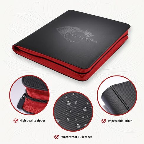 Toploader Binder - Holds 252 3"x4" Cards - 9 Pocket Trading Card Binder - Ringless PU Case with Tweezers, Gloves, Card Brick & 8 Toploaders - Compatible with Pokemon, YuGiOh, MTG, Sports Cards in Saudi Arabia