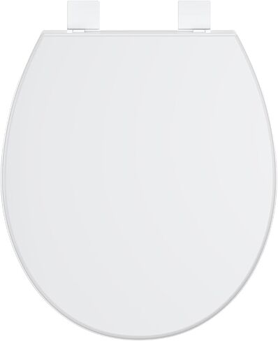 Round Slow Close Toilet Seat - Quiet Close Lid, Quick Release, Easy Install, Non-Slip Bumpers, White Bathroom Toilet Seat Cover - Easy Clean, Soft Close in Saudi Arabia