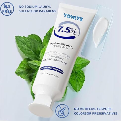7.5% Nano Hydroxyapatite Toothpaste,Fluoride-Free Hydroxyapatite Toothpaste for Enamel Protection Tooth Strengthening Appropriate for Sensitive Teeth, Fresh Mint Flavor,for Oral Care (2 pcs) in Saudi Arabia