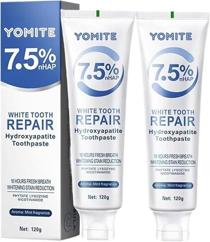 7.5% Nano Hydroxyapatite Toothpaste,Fluoride-Free Hydroxyapatite Toothpaste for Enamel Protection Tooth Strengthening Appropriate for Sensitive Teeth, Fresh Mint Flavor,for Oral Care (2 pcs) in Saudi Arabia
