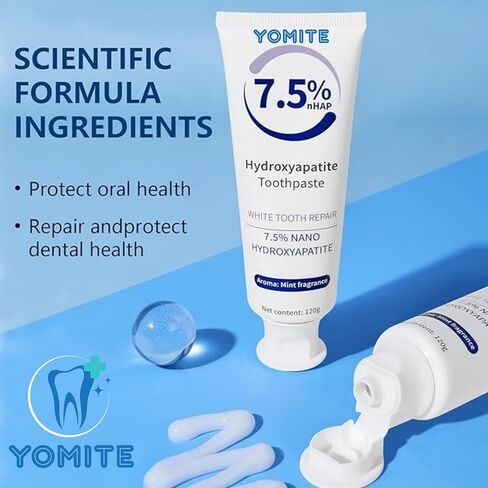 7.5% Nano Hydroxyapatite Toothpaste,Fluoride-Free Hydroxyapatite Toothpaste for Enamel Protection Tooth Strengthening Appropriate for Sensitive Teeth, Fresh Mint Flavor,for Oral Care (2 pcs) in Saudi Arabia