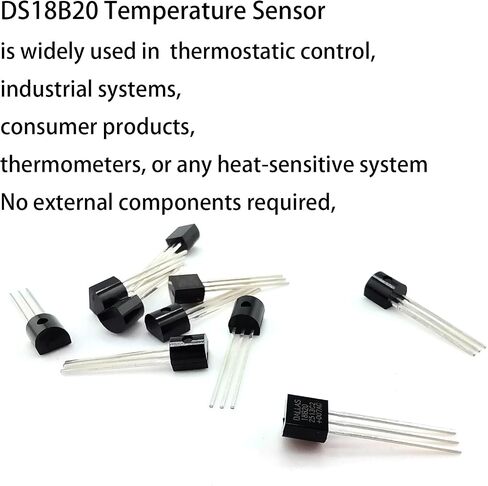 4pcs DS18B20 استشعار درجة الحرارة 1 م ، مستشعرات DS18B20 الرقمية المقاومة للماء ، مسبار درجة الحرارة DS18B20 ، مسبار الفولاذ المقاوم للصدأ متوافق مع Arduino/Raspberry PI/ESP32 ، ESP8266 ، in Kuwait