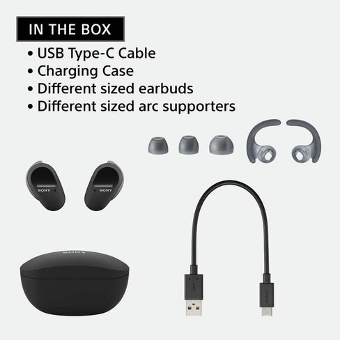 Sony WF-SP800N Truly Wireless Sports in-Ear Noise Canceling Headphones with mic for Phone Call and Alexa Voice Control, Orange (Amazon Exclusive) (WFSP800N/D) in Kuwait