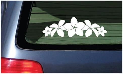 Plumeria Band Flower Lei Sticker - White Decal Hawaii in Saudi Arabia