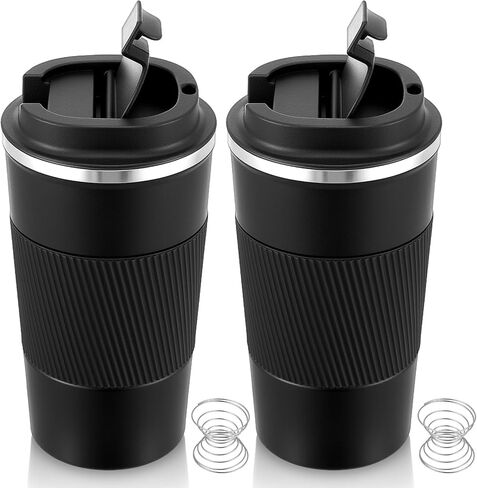 Maxdot 2 Pcs Stainless Steel Shaker Cup with Mixing Ball 17 oz Insulated Metal Black Blender Tumbler Water Bottle for Protein Mixes Workout in Saudi Arabia