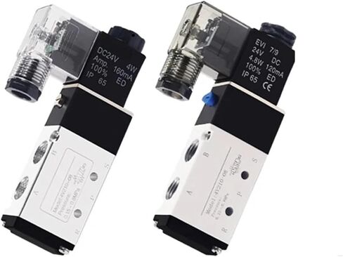 4V110 Pneumatic Electric Solenoid Valve 5 Way 2 Position Control Air Solenoid Valve 4V110-06 DC12V DC24V AC24V AC110V AC220V(Pc 4v110-06 8mm,AC380V) in Saudi Arabia