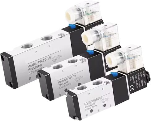 4V110 Pneumatic Electric Solenoid Valve 5 Way 2 Position Control Air Solenoid Valve 4V110-06 DC12V DC24V AC24V AC110V AC220V(Pc 4v110-06 8mm,AC380V) in Saudi Arabia