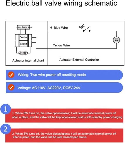 1/2 "عادةً صمام الكرة المملوءة بمحرك 220V 12V 24V 2-WARE صمام الكرة الكهربائية (مغلق -220VAC) in Kuwait