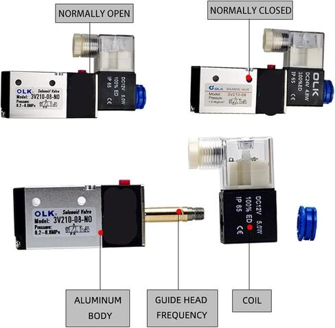 3V210-08 Pneumatic Electric Solenoid Valve 3 Way 2 Gas Magnetic Valve 12V 24V 220V Coil Volt Hose Fittings(3v210 08 No Dc24v,10mm Fittings) in Saudi Arabia