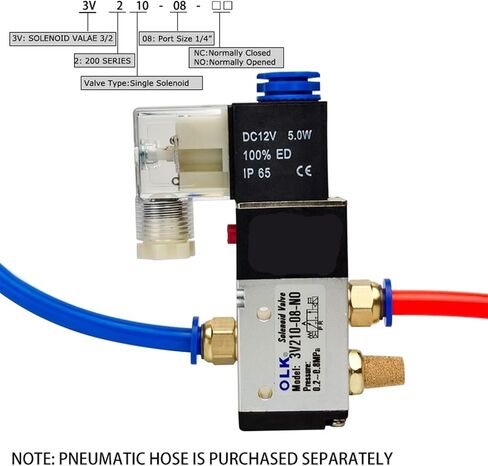 3V210-08 Pneumatic Electric Solenoid Valve 3 Way 2 Gas Magnetic Valve 12V 24V 220V Coil Volt Hose Fittings(3v210 08 No Dc24v,10mm Fittings) in Saudi Arabia