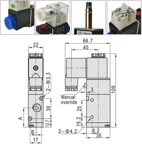 3V210-08 Pneumatic Electric Solenoid Valve 3 Way 2 Gas Magnetic Valve 12V 24V 220V Coil Volt Hose Fittings(3v210 08 No Dc24v,10mm Fittings) in Saudi Arabia