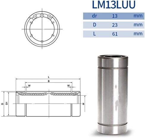 1PC Motion Linear Bearings LM3/4/5/6/8/10/12/13/20/25/16/35/35/50/00/00/10/100LUU محمل كرة أسطواني طويلة (LM5LUU) in Saudi Arabia