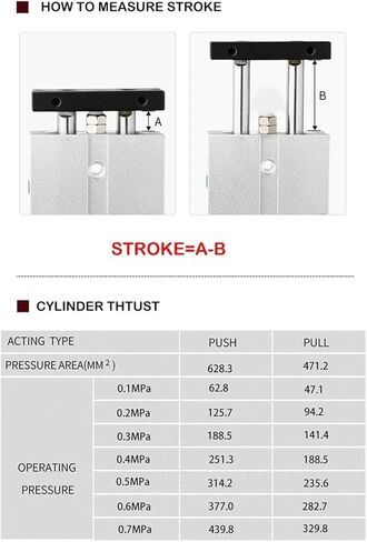 1pcs Double Rod TN Type Pneumatic Cylinde Air Bore 10mm 16mm 20mm 25mm 32 Small Aluminum Alloy Stroke 30 35 40 45 50 60 70 75mm(Stroke 35mm,Bore 25mm) in Kuwait