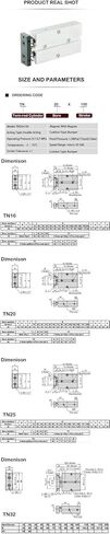1pcs Double Rod TN Type Pneumatic Cylinde Air Bore 10mm 16mm 20mm 25mm 32 Small Aluminum Alloy Stroke 30 35 40 45 50 60 70 75mm(Stroke 35mm,Bore 25mm) in Kuwait