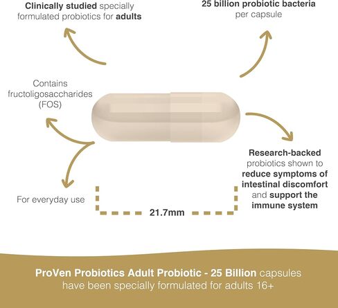 Pro-Ven Probiotics Adults Probiotics Once Daily Men Womens Probiotics Digestive Support 25 Billion CFU Probiotic Supplement Gut Health Prebiotic Shelf Stable Guaranteed Potency - 30 Capsules in Saudi Arabia