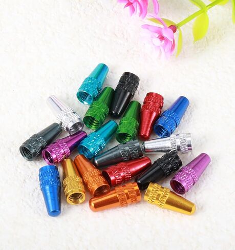 20 PCS Pike Valve Caps ، سبيكة الألومنيوم إطارات الدراجة للدراجة لصمامات بريستا ، 10 ألوان نابضة بالحياة (2 من كل منها) ، حماية دائمة الغبار (متعددة الألوان) in Saudi Arabia