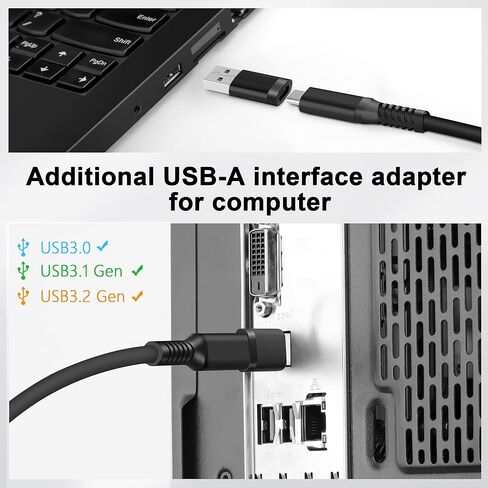 كبل Kuject Link Cable 16ft متوافق مع Quest 3S/3 ، Quest 2/Pro ، PICO 4 ، VR CELLESS CABLE لألعاب RIFT S/Steam VR ، USB 3.0 TYPE C TO C HISE SPEED TRANDATION CORC in Kuwait