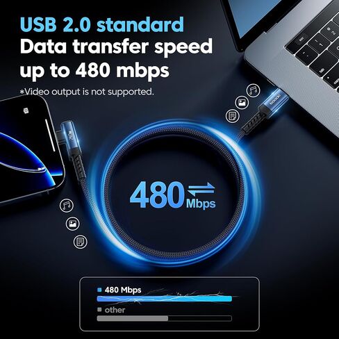 USB C Cable [2Pack, 10ft] 240W Fast Charging Type C Cord, Nylon Braided USB 2.0 Cable for iPhone 16 15 Pro Max, iPad Pro, Samsung Galaxy S24 S23, Switch, MacBook Pro, Pixel in Kuwait