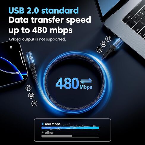 USB C Cable [2Pack, 10ft] 240W Fast Charging Type C Cord, Nylon Braided USB 2.0 Cable for iPhone 16 15 Pro Max, iPad Pro, Samsung Galaxy S24 S23, Switch, MacBook Pro, Pixel in Kuwait