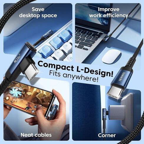 USB C Cable [2Pack, 10ft] 240W Fast Charging Type C Cord, Nylon Braided USB 2.0 Cable for iPhone 16 15 Pro Max, iPad Pro, Samsung Galaxy S24 S23, Switch, MacBook Pro, Pixel in Kuwait