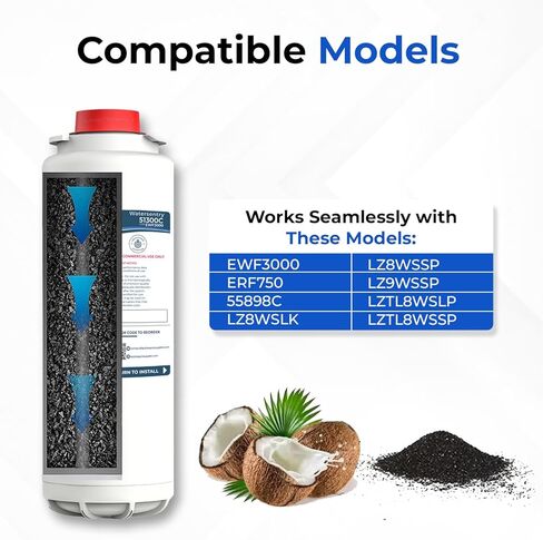استبدال 51300C للمياه ، متوافق مع محطات ملء زجاجة Elkay 51300C EZH20 و EWF3000 و Halsey Taylor (بدون رقاقة - 2 حزمة) in Kuwait