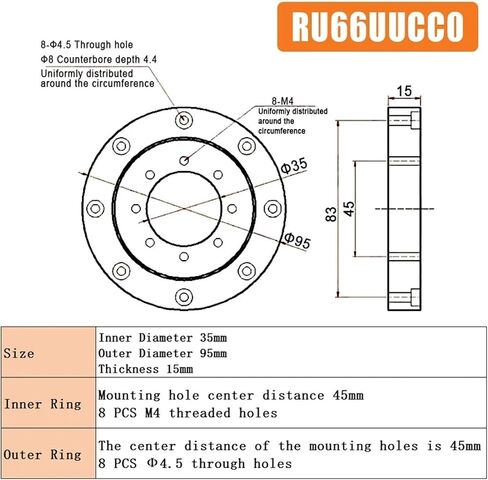 1PCs Crossed Roller Bearing RU28 RU42 RU66 RU85 RU124 RU148(RU66) in Saudi Arabia