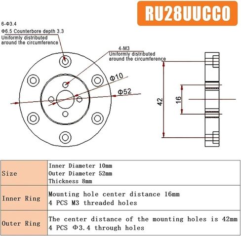 1PCs Crossed Roller Bearing RU28 RU42 RU66 RU85 RU124 RU148(RU66) in Saudi Arabia