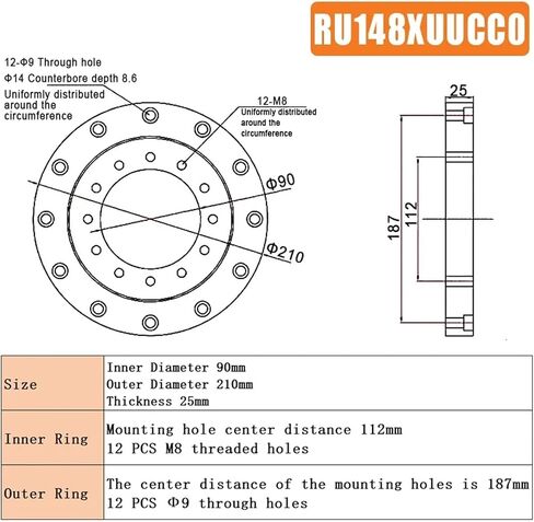 1PCs Crossed Roller Bearing RU28 RU42 RU66 RU85 RU124 RU148(RU66) in Saudi Arabia