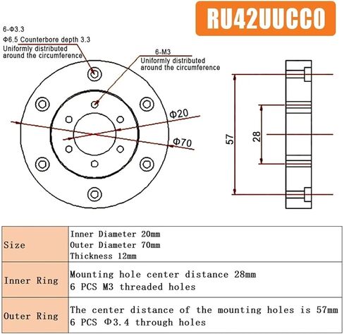 1PCs Crossed Roller Bearing RU28 RU42 RU66 RU85 RU124 RU148(RU66) in Saudi Arabia