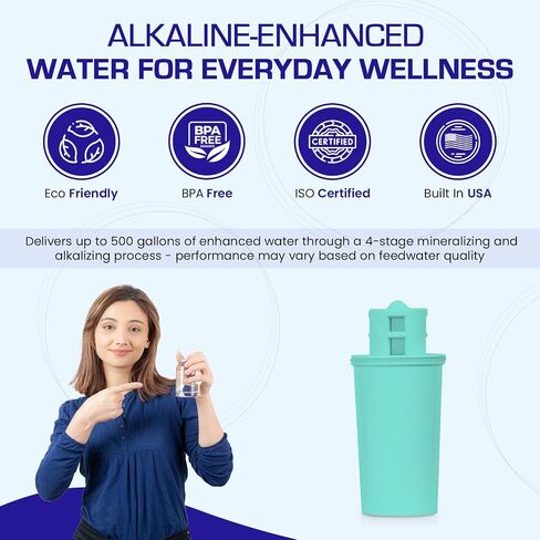Crystal Quest Smart/Fluoride Removal Filter Filter Pitcher Cartridge - الترشيح المتقدم للمياه الصحية والصحية ، يزيل الملوثات ، والتركيب الطويل ، السهل - 1000 جالون in Kuwait