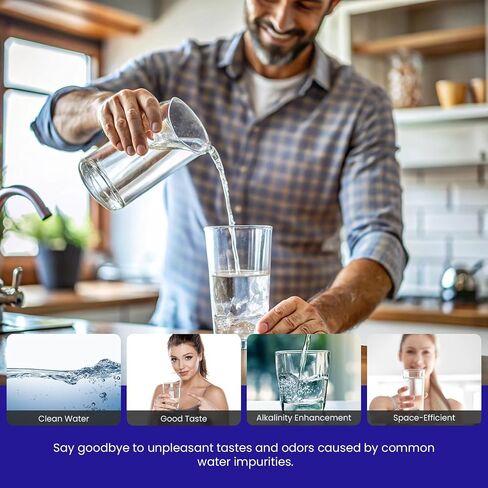 Crystal Quest Smart/Fluoride Removal Filter Filter Pitcher Cartridge - الترشيح المتقدم للمياه الصحية والصحية ، يزيل الملوثات ، والتركيب الطويل ، السهل - 1000 جالون in Kuwait