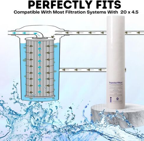 5 micron 20"X4.5" whole house water filter replacement cartridge Compatible with All Whole House Water Filter Systems. 6 Pack in Saudi Arabia
