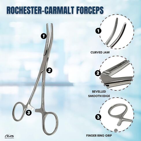 ملقط مرقئ في روتشستر مع الفكين المتقاطعين وأخاديد طولية مصنوعة من مراقبي الشريان ذاتي الفولاذ المقاوم للصدأ - 6.25 "(الفضة - CRV) in Kuwait