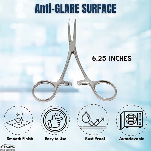 ملقط مرقئ في روتشستر مع الفكين المتقاطعين وأخاديد طولية مصنوعة من مراقبي الشريان ذاتي الفولاذ المقاوم للصدأ - 6.25 "(الفضة - CRV) in Kuwait