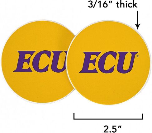 Desert Cactus East Carolina University Car Accessories ECU Pirates Absorbent Sandstone Cup Coasters Licensed Product Set of 2 (Design A) in Saudi Arabia