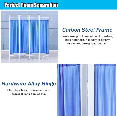 Privacy Screen Room Divider Temporary Medical Privacy Screen, for Room Divider, 3 4 5 6 Panel Ward/Clinic/Foldable Standing Door Partition, with Non-Slip Feet Pad(Z1,5 Panel) in Saudi Arabia