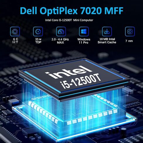 Dell Optiplex 5070 Micro MFF Desktop PC Intel i3-9100T, 8GB DDR4 New 256GB M.2 NVMe SSD, WiFi BT HDMI New KB & Mouse Windows 11 Pro (Renewed) in Kuwait
