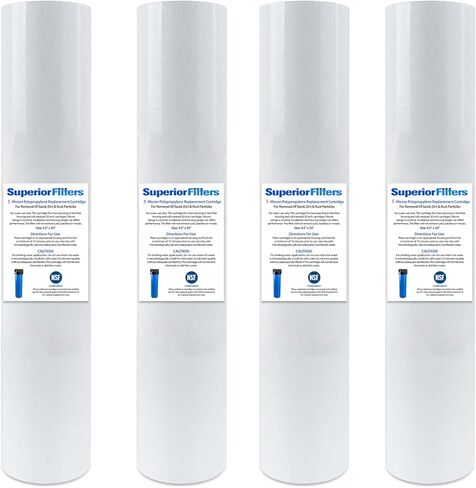 5 Micron 20 "x4.5" Chost House House Water Filter Carrtridge متوافق مع جميع أنظمة مرشح مياه المنزل بالكامل. 6 حزمة in Kuwait